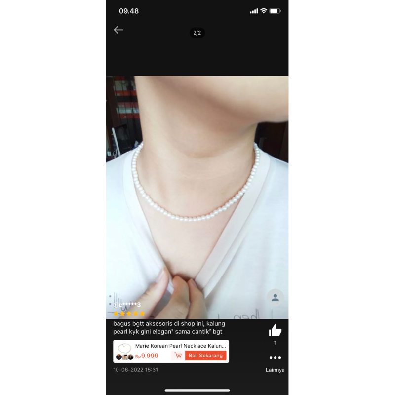 Kalung mutiara ala korea kalung choker