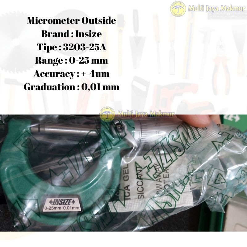 INSIZE 3203-25A Micrometer Outside 0 - 25 x 0.01 mm - Mikrometer Micro Meter Mikro