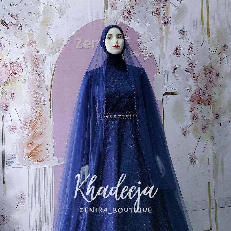 KHADEEJA Wedding Dress FREE VEIL dan tile Wings slayer Mewah dan murah / Gaun pernikahan putih / akad / prewedding