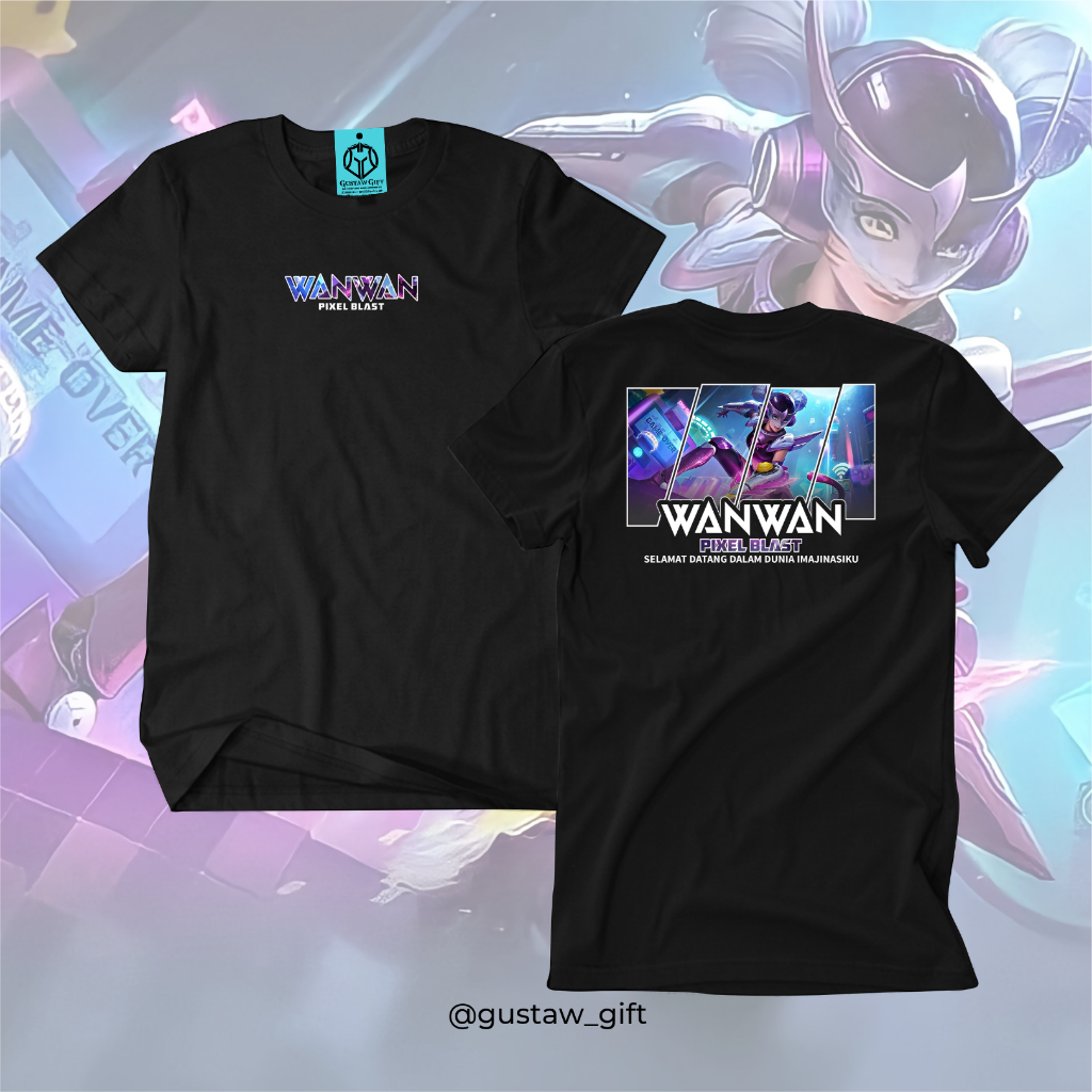 GG T-Shirt WANWAN Collector skin Pixel Blast Mobile Legends Kaos Custom Katun Slim-fitting