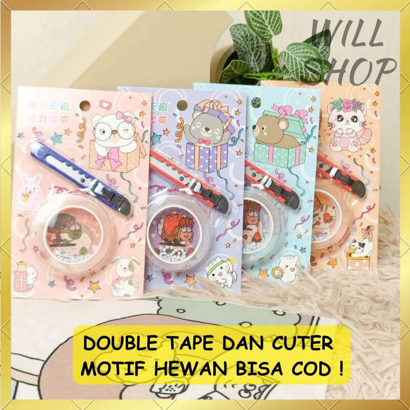 

PAKET SOLATIP ROLL TERBARU / MAGIC DOUBLE SOLATIP + CUTTER MINI EDISI HEWAN PAKET 2 IN 1 BISA GROSIRAN TERMURAH