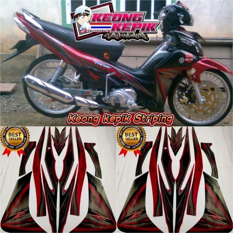 (BISA COD) STRIPING STIKER LIS BODY MOTOR YAMAHA JUPITER Z1 2010 STANDAR ORI MERAH