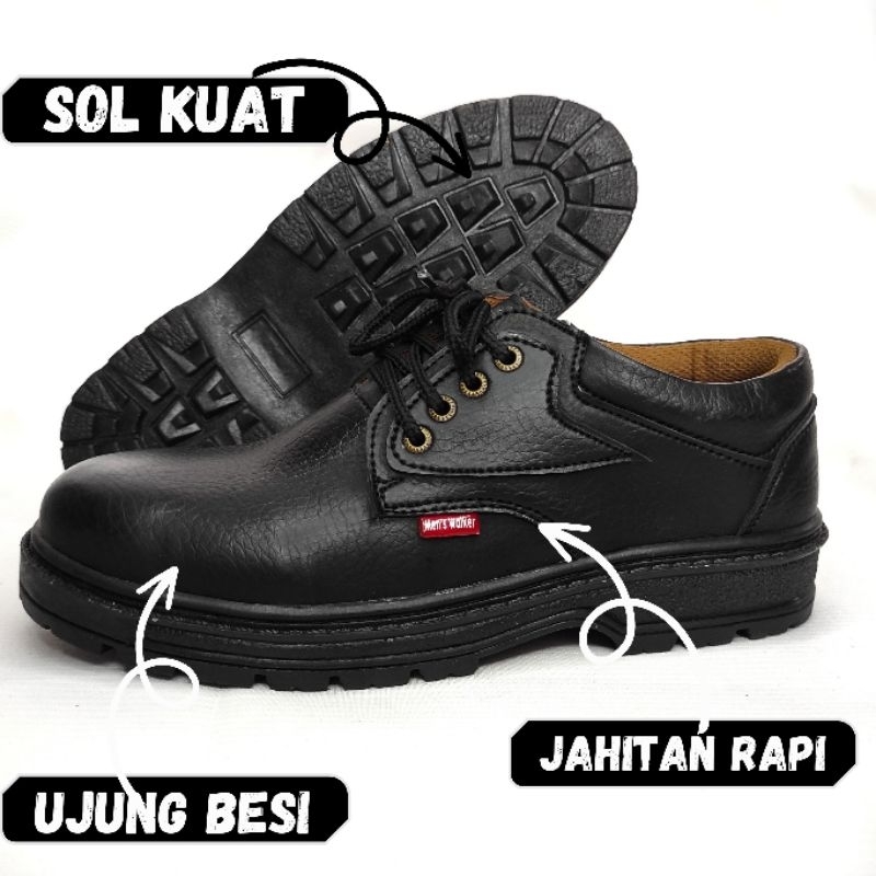 Sepatu Safety Sefty Pria Bahan Kulit Merk Original Harga Murah Model Elegan