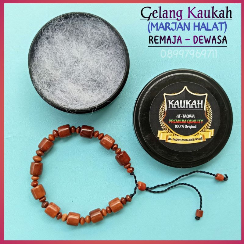 Gelang Kayu Kaukah (MARJAN HALAT + WADAH) gelang Wanita - Pria kaokah koka kukah kokkah