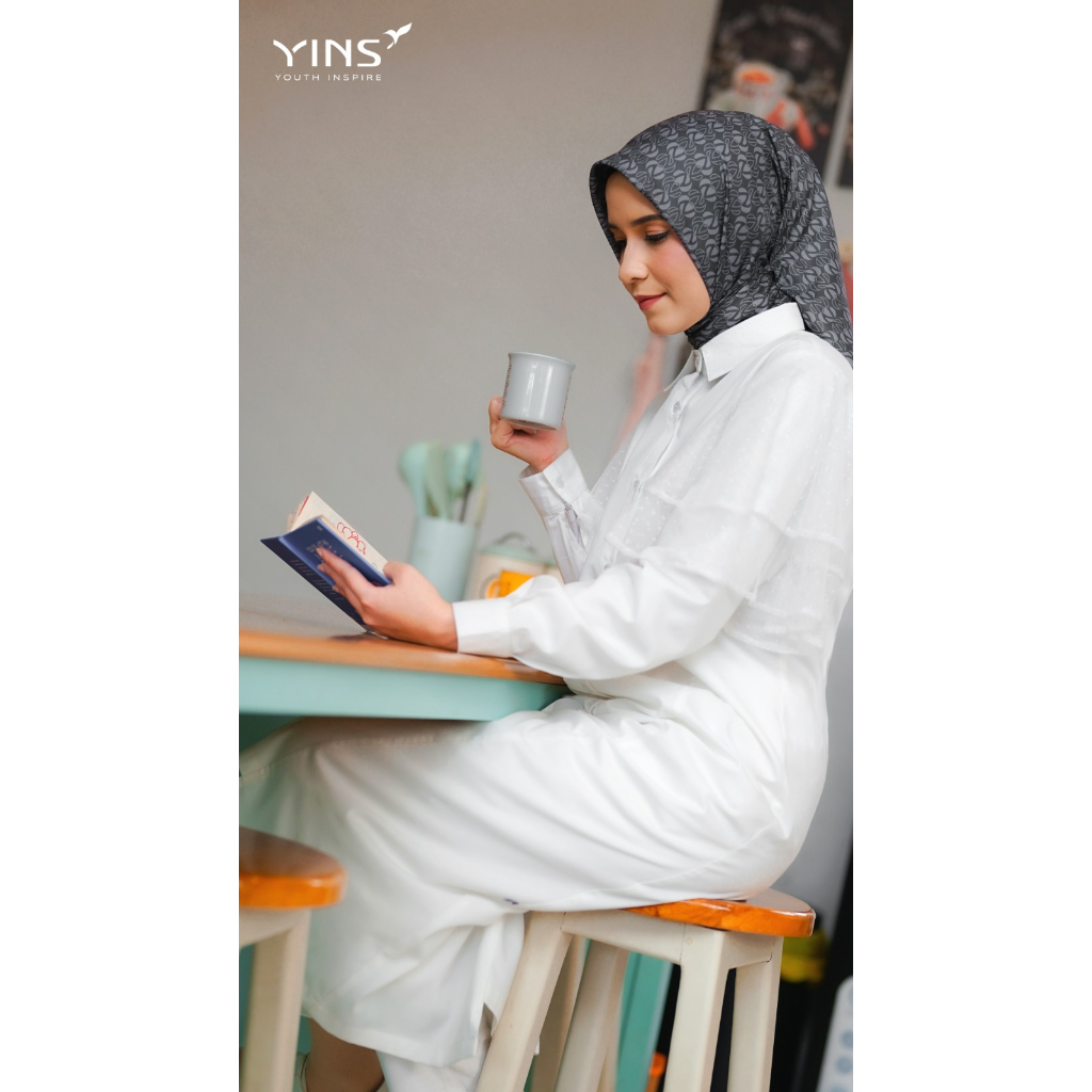 [BISA COD] Inspire Midi Dress IMD 06 Bahan Toyobo mix Tulle Dot Midi Dress Fashion Muslimah Modern by YINS