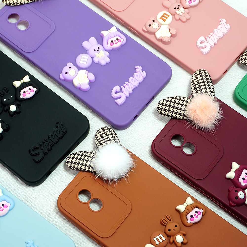 CASE SAMSUNG A04 A04E A14 5G A23 OPPO A15 A17 A3S A54 A57 2022 A7 A9 2022 REALME C33  C55 VIVO Y02 Y15S Y16 Y17 Y20 Y21S XIAOMI NOTE 10 11 12C SOFTCASE HANDPHONE LUCU CASE BONEKA TIMBUL 3D SJ 3D PITA