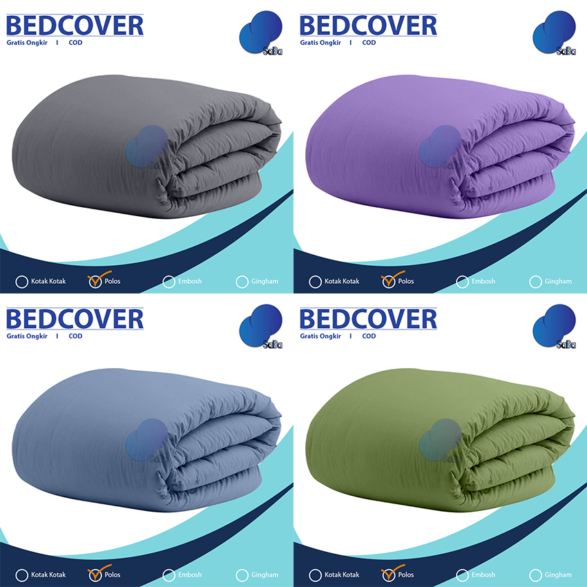 Bedcover only 180x220 double plain/polos dan Aesthetic