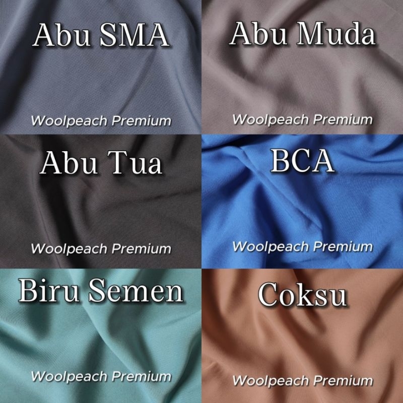 WOOLPEACH / WOLVIS / WOLPIS / WOLFIS POLOS  PREMIUM / GRADE A, PART 1 (per 0,5m) bahan gamis / bahan