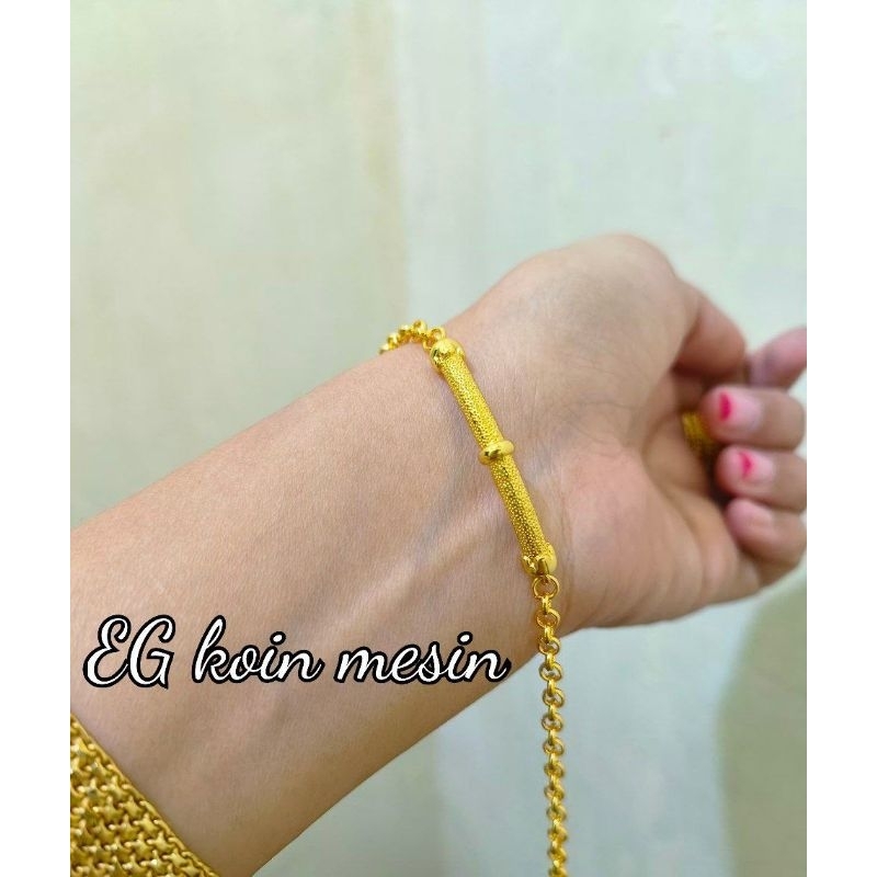 gelang replika emas24k model bambu nori
