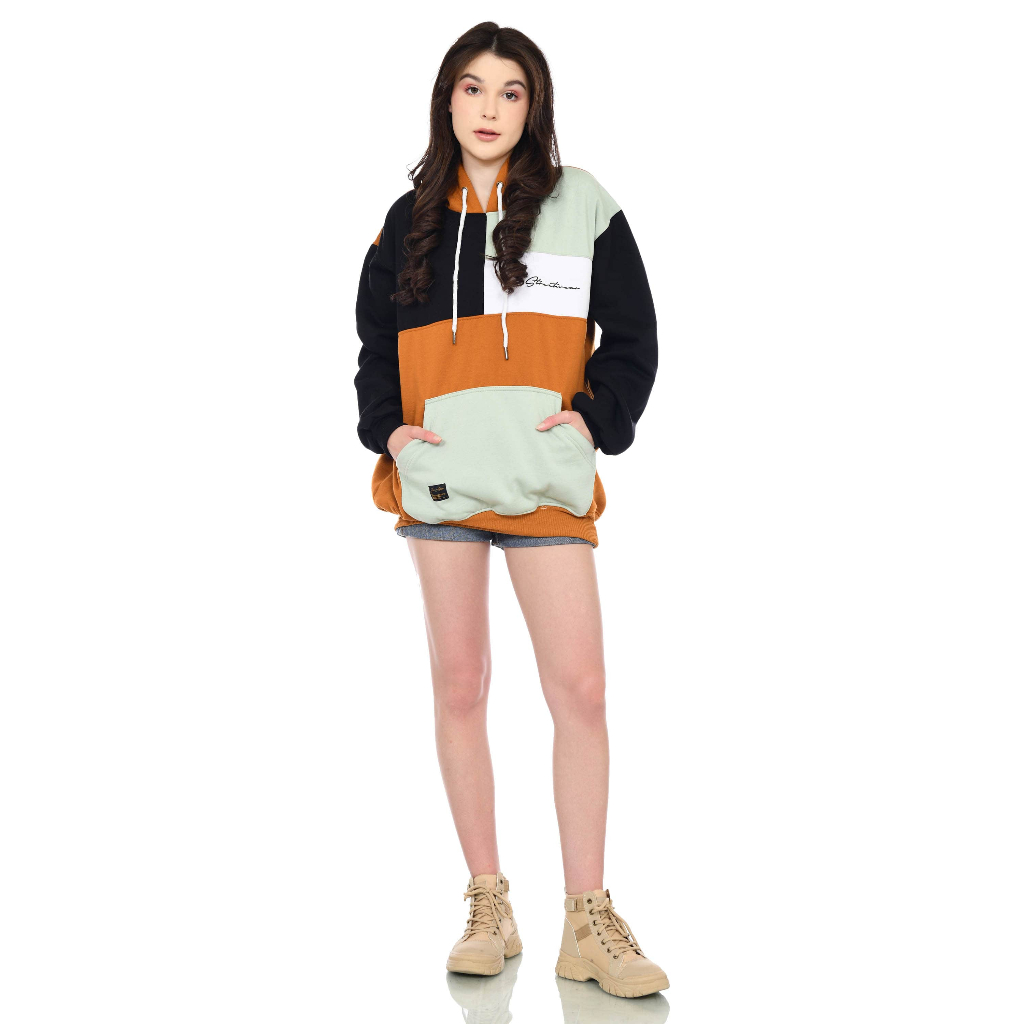 Jico-Hoodie Color Block Unisex Pria Wanita Terbaru Distro Lokal Kota Bandung