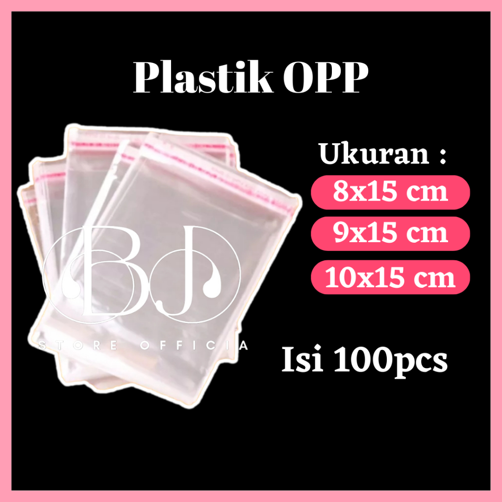 PLASTIK OPP 8X15 9X15 10X15 BUNGKUS ROTI BAKERY AKSESORIS SOUVENIR DLL 100 LBR