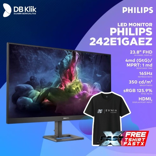 LED Monitor Gaming PHILIPS 242E1GAEZ 23.8&quot; 165Hz Full HD HDMI DP