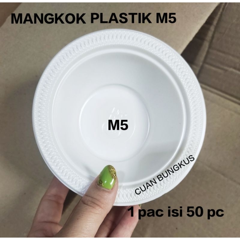 (ISI 50PCS) Mangkok Plastik Kecil M5 / Mangkok Sekali Pakai - Mangkok M5