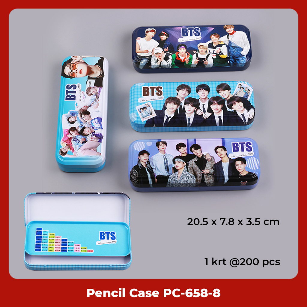 

Tempat Pensil / Pencil Case / Kotak Pensil Kaleng Motif BTS Fancy Lucu PC-658-8