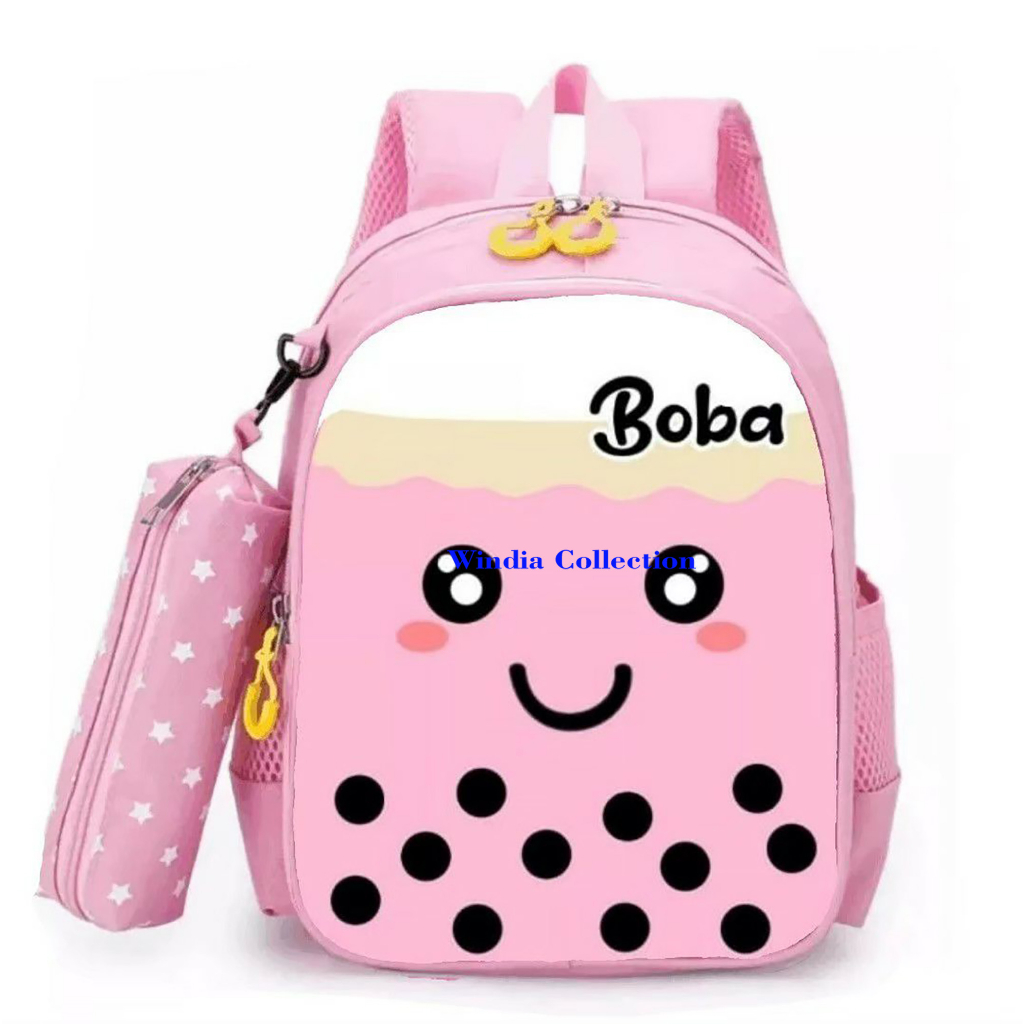 WD Indonesia Ransel Boba Imut Viral Kekinian Model Terbaru Backpack Anak Sekolah Remaja Sd SMP SMA Korean Style Real pict Tangan Pertama Murah Nampol Promo Gratis Ongkir