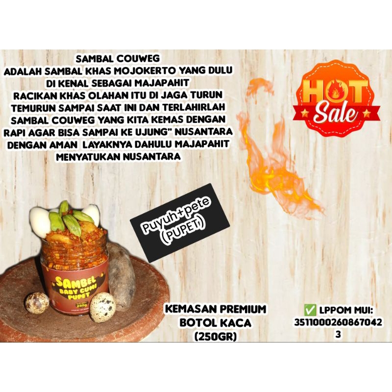 

SAMBAL BABY CUMI PUYUH PETE/BABY GURITA (250GR)