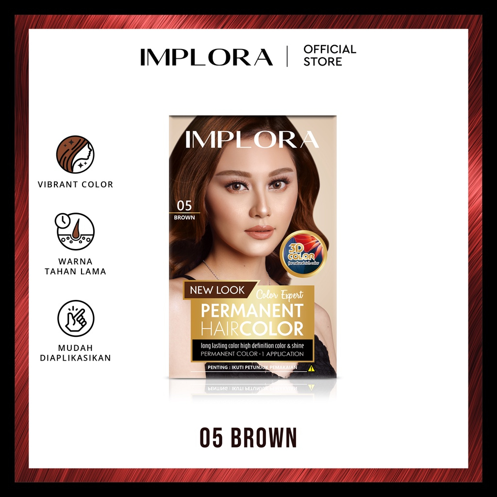 IMPLORA New Permanent Hair Color Brown | Cat Rambut Implora Bleaching Warna Natural