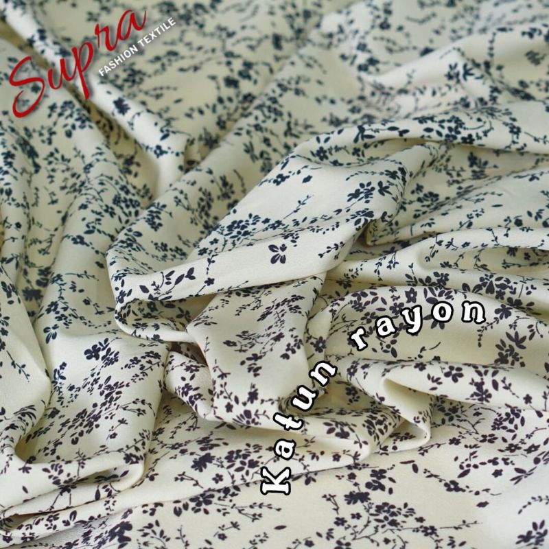 katun rayon motif bunga/katun rayon/bahan outer