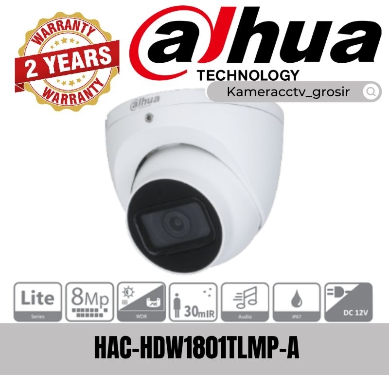 CAMERA CCTV 8MP DAHUA INDOOR HAC-HDW1801TLMP-A