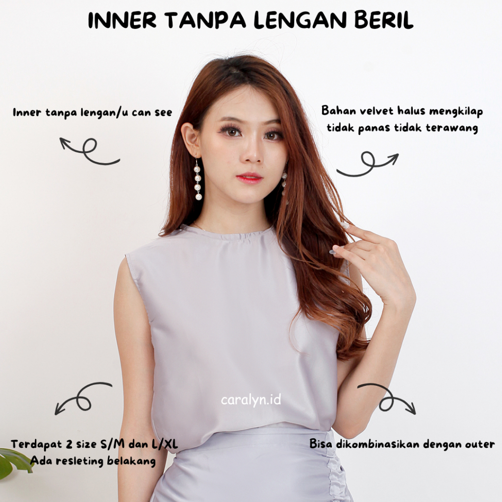 INNER BERIL INNER VELVET TANPA LENGAN