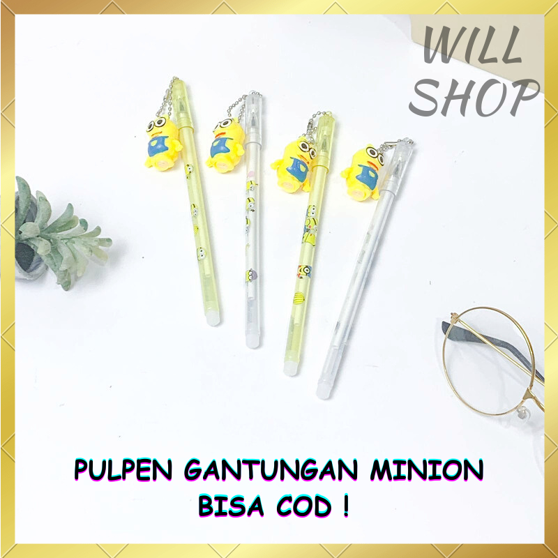 

PULPEN GANTUNGAN MINION DESPICABLE ME TERMURAH / TINTA HITAM / PEN GEL ALAT TULIS SEKOLAH MURAH BISA COD
