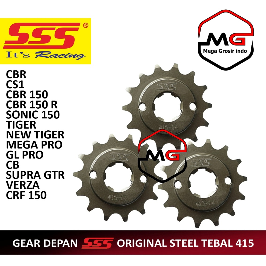 ( BAYAR DI TEMPAT ) GEAR DEPAN 428 SSS ORIGINAL GIR MOTOR KCT MP CBR MEGAPRO CBR SONIC TIGER GL CRF 