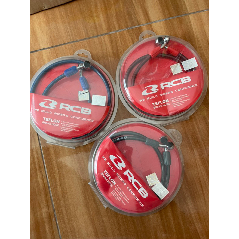 SELANG REM RCB TEFLON WARNA TITANIUM MERAH BIRU UKURAN 90 CM DAN 60 CM