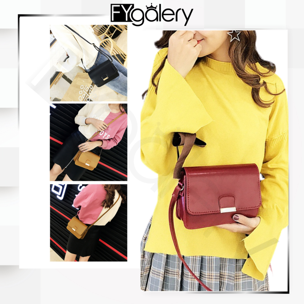 FYGALERY SPB006 Tas Slingbag Selempang Wanita Polos Woman Fashion Murah