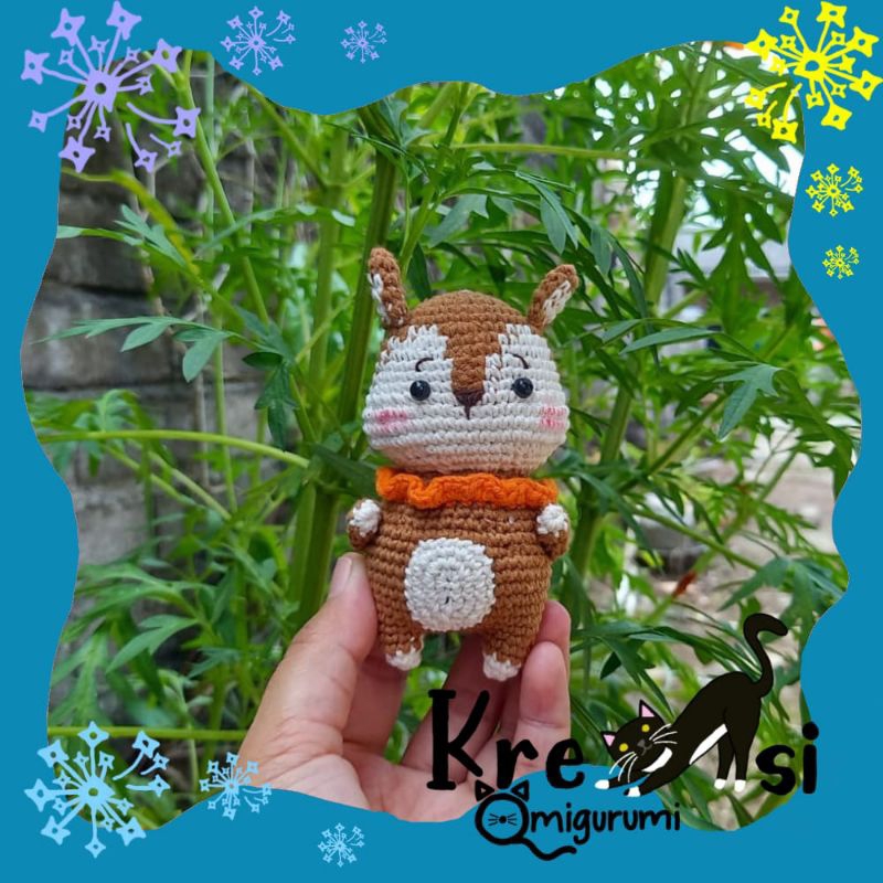 Gantungan kunci amigurumi tupai/boneka rajut tupai/squirrels amigurumi/gantungan kunci rajut tupai/s