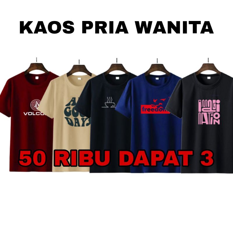 PAKET HEMAT 3 KAOS/KAOS MURAH/KAOS OBLONG/KAOS