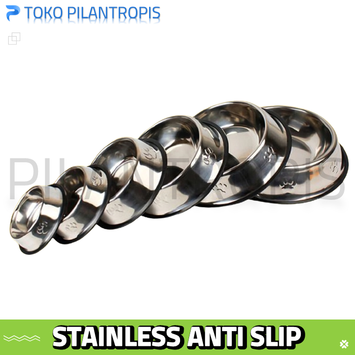 WADAH TEMPAT MAKAN KUCING ANJING STAINLESS PET BOWL STAINLESS MANGKOK MANGKUK MAKAN KUCING MURAH