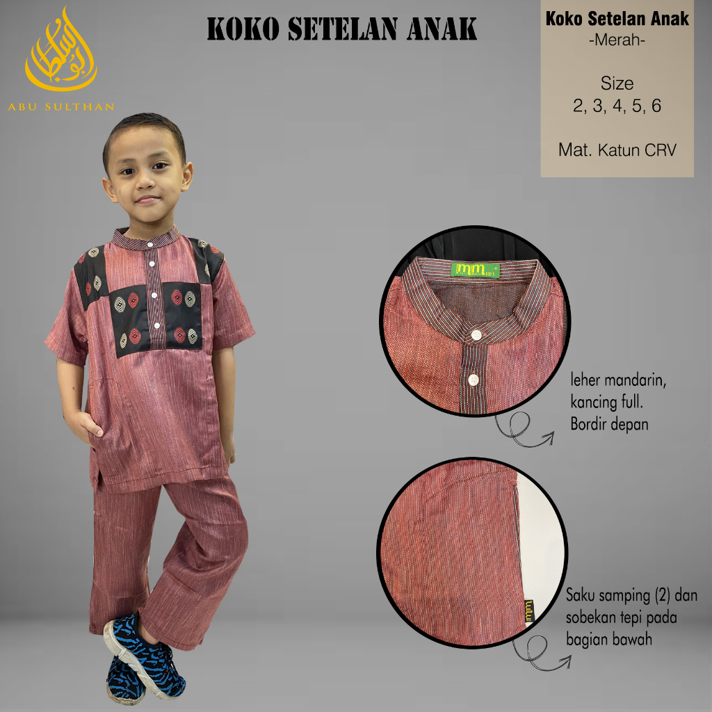 Baju Koko Muslim Set Setelan Anak Laki Laki Muslimadani Kids Perlengkapan Sholat Anak Pria