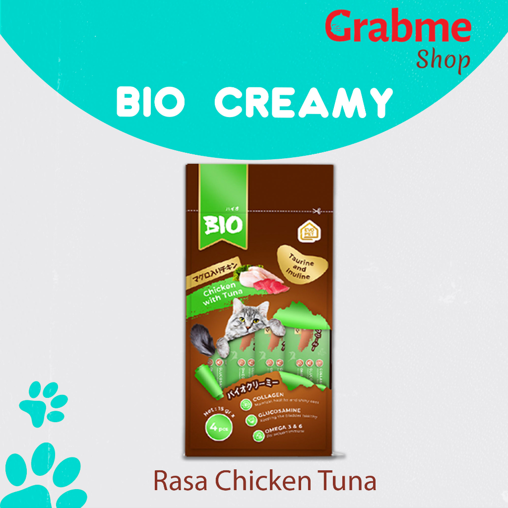 Makanan basah Snack Kucing Bio Creamy 1 box isi 12 pcs
