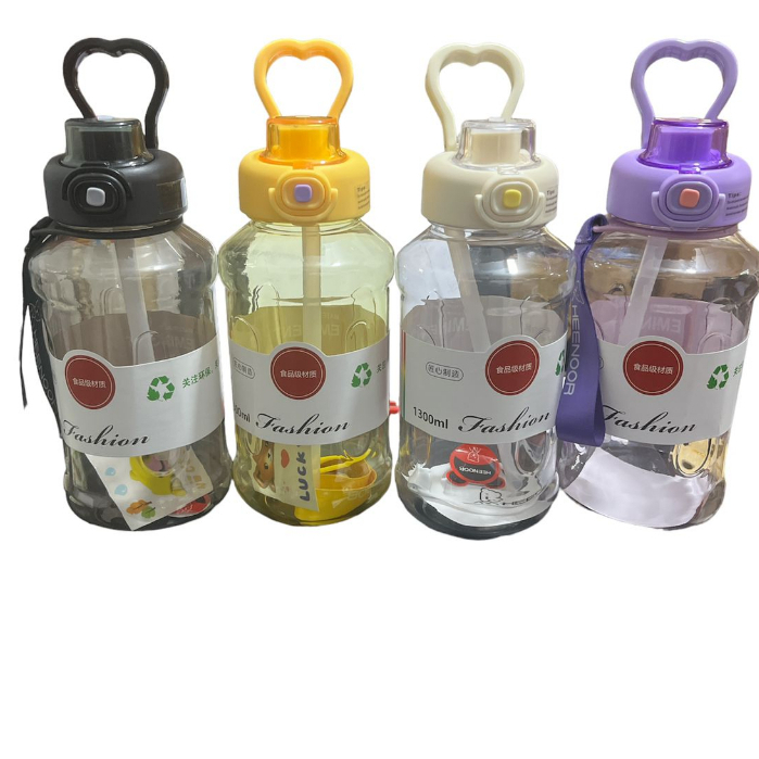 New Botol Minum Import Heenoor Fashion Kapasitas 1300ml Dilengkapi Sedotan Tali Anti Tumpah HX 286 Bpa Free