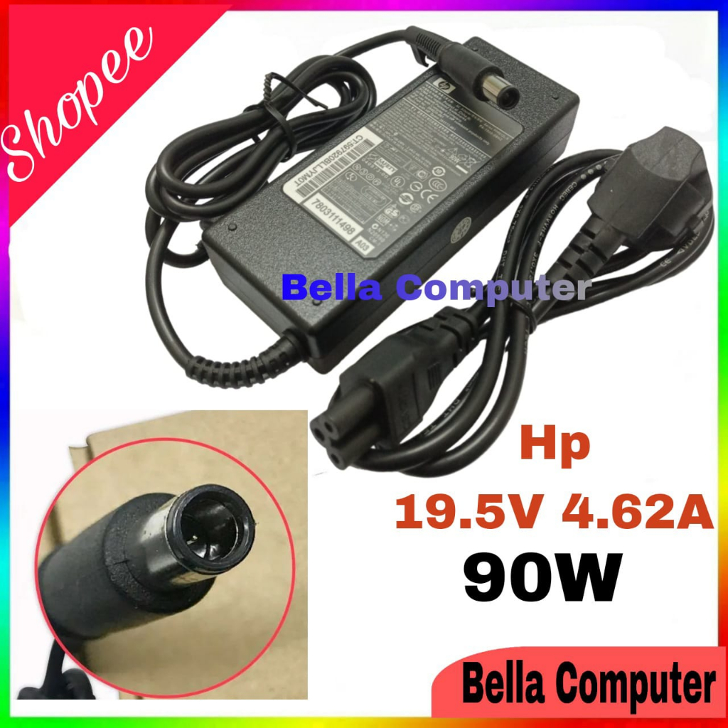 ADAPTOR LAPTOP HP OUTPUT 19.5V 4.62A 90W 7.4*5.0MM COLOKAN BESAR Adaptor Charger laptop HP Envy 14-2090ca M6-1000 M6-1100 M6-1200 m6-1300 DV6z-7200