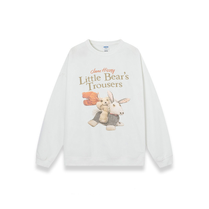 XiaoZhaiNv Korean Style Little Bear‘s Trousers Pattern Lengan Panjang Baju Sweater Wanita A0768