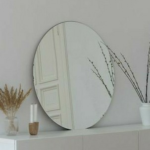 [ASS] Cermin Bulat Aesthetic Langsung Tempel/Kaca Cermin Bulat Wastafel, Kamar Mandi