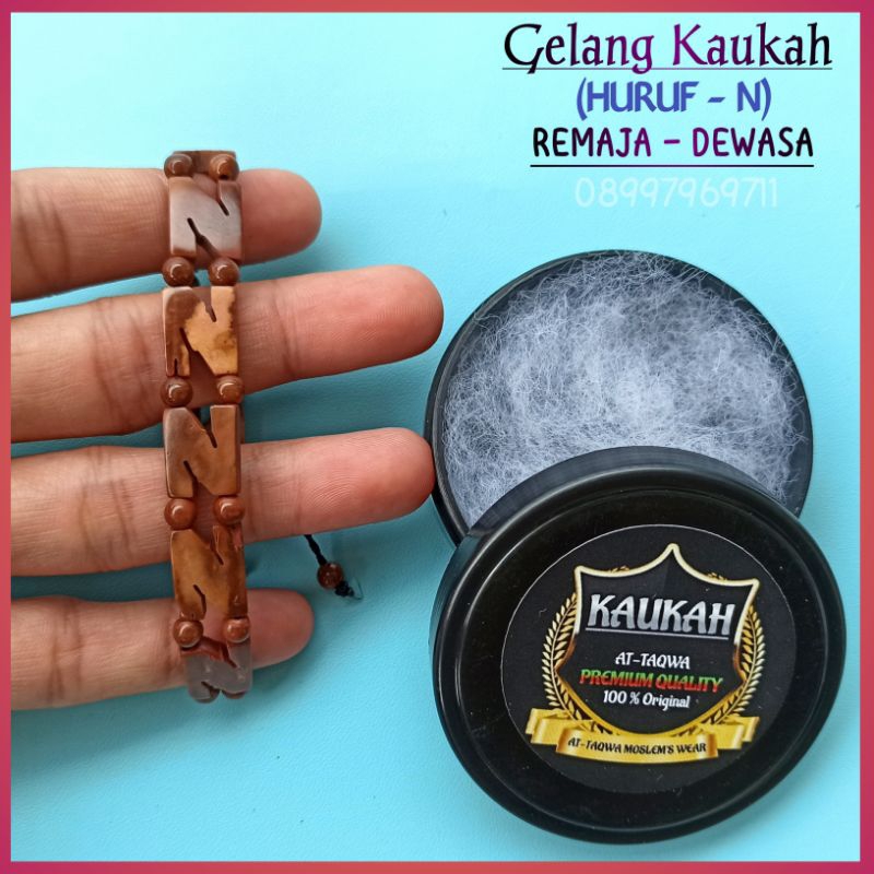 Gelang Kayu Kaukah (huruf N + WADAH) gelang Wanita - Pria kaokah koka kukah kokkah