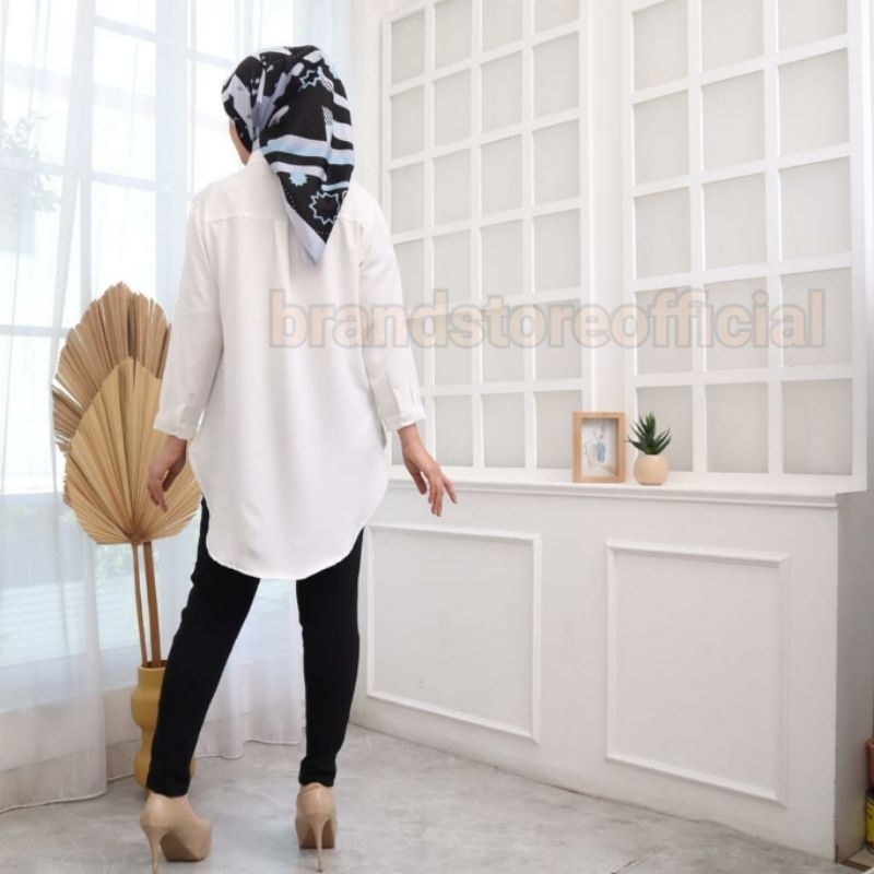 KEMEJA CASUAL JUMBO XXL WANITA / KEMEJA TUNIK POLOS KANTOR / ATASAN MUSLIM BASIC TERKINI SHAKILA BOTTEGA