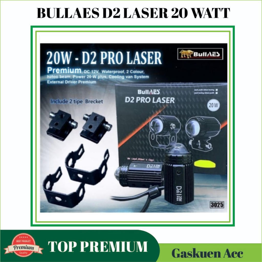 Lampu Tembak Laser D2 LED Foglamp Motor BullAes Luminos Duromoto