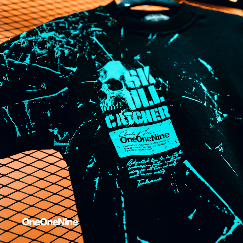 CREWNECK SKULL CATCHER BLACK BLUE SERIES | KSR ONEONENINE