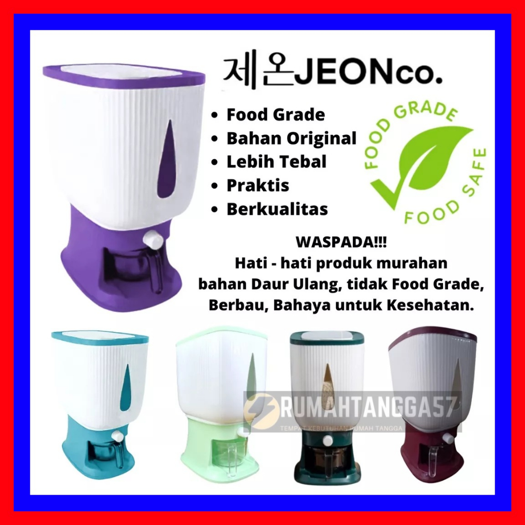 DISPENSER BERAS JEON / TEMPAT WADAH BERAS JEON / DISPENSER BERAS 10 LITER / DISPENSER BERAS MODERNDI