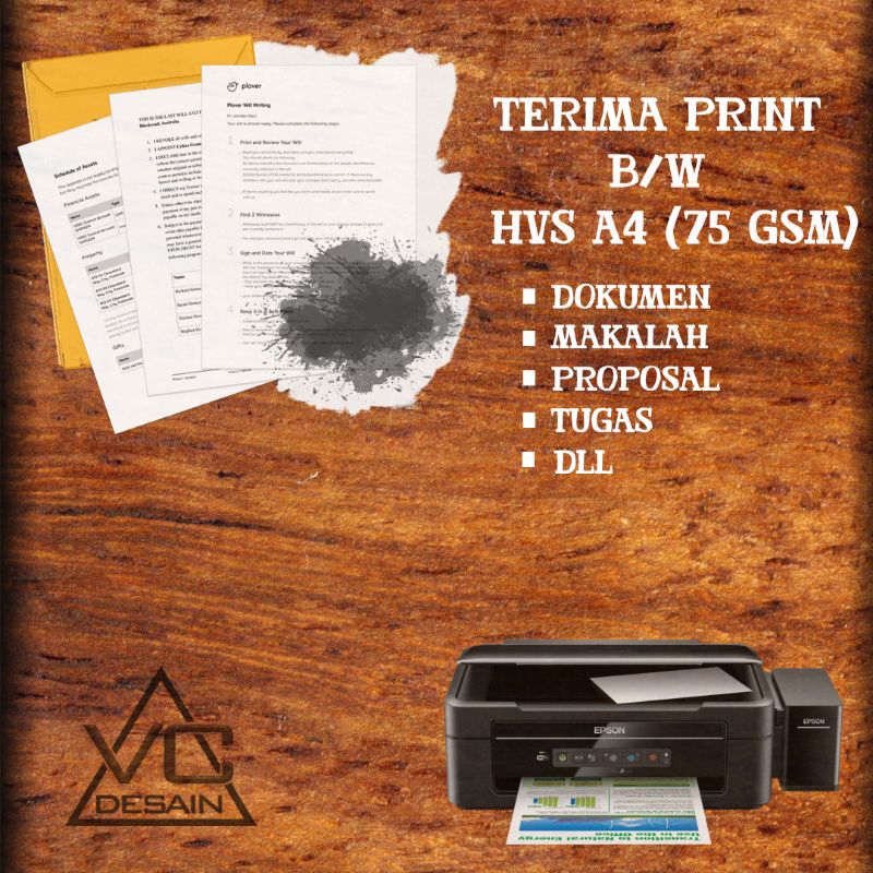 

jasa print, cetak document, cetak makalah (hitam putih) HVS A4 75GSM
