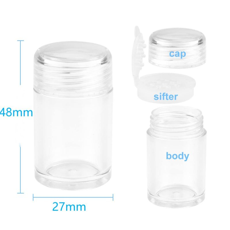 10pcs 10ml Botol Kosong Dengan Tutup Putar Untuk Bedak Tabur Loose Powder Container