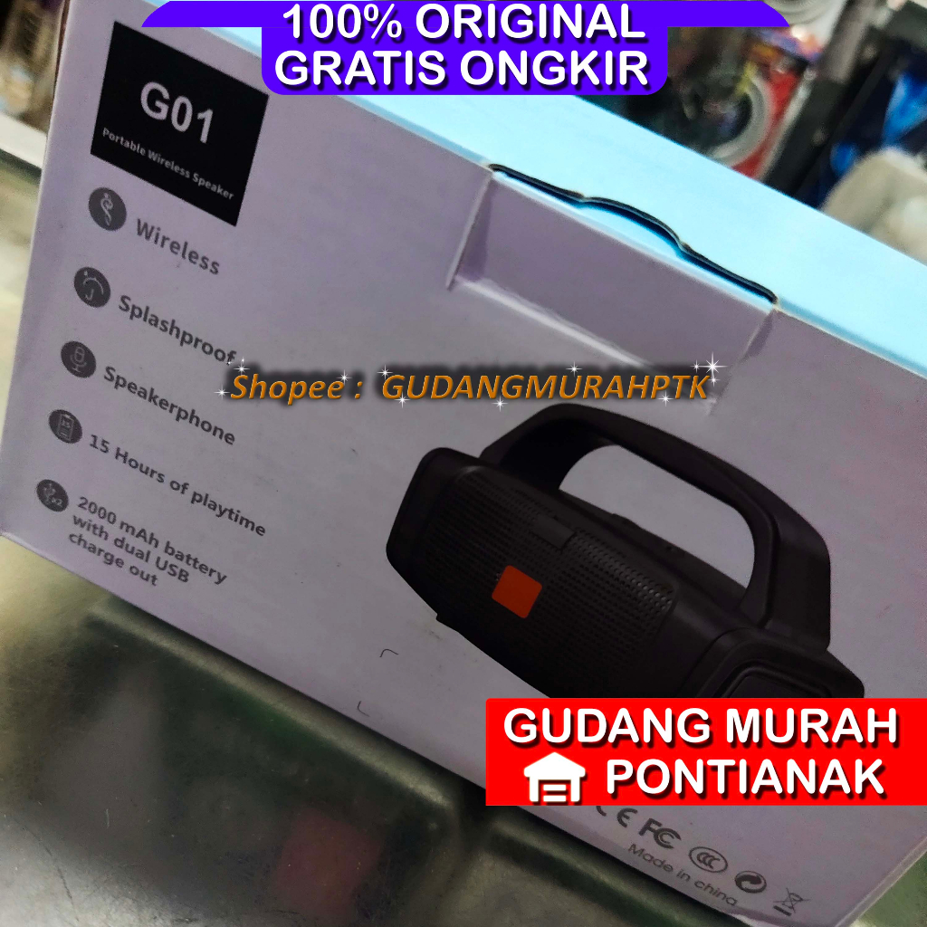 Salon Bluetooth Mobile Charge Speaker Portable WARNA RANDOM / ACAK Segiempat Seperti Minicompo Model G01 Suara Nyaring dan bersih