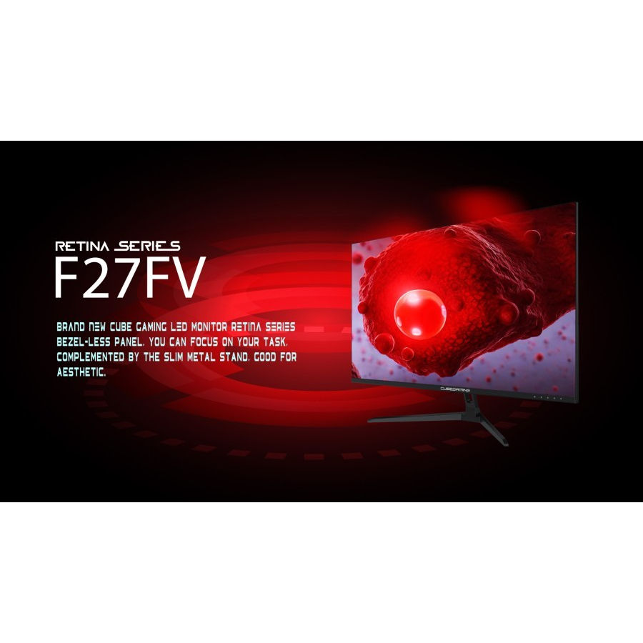 Monitor CUBE GAMING RETINA 27&quot; F27FV FHD 75Hz - Minus Dead Pixel