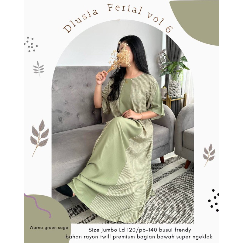 Daster Arab Dlusia FERIAL MOTIF Maxi Dress Long Dress