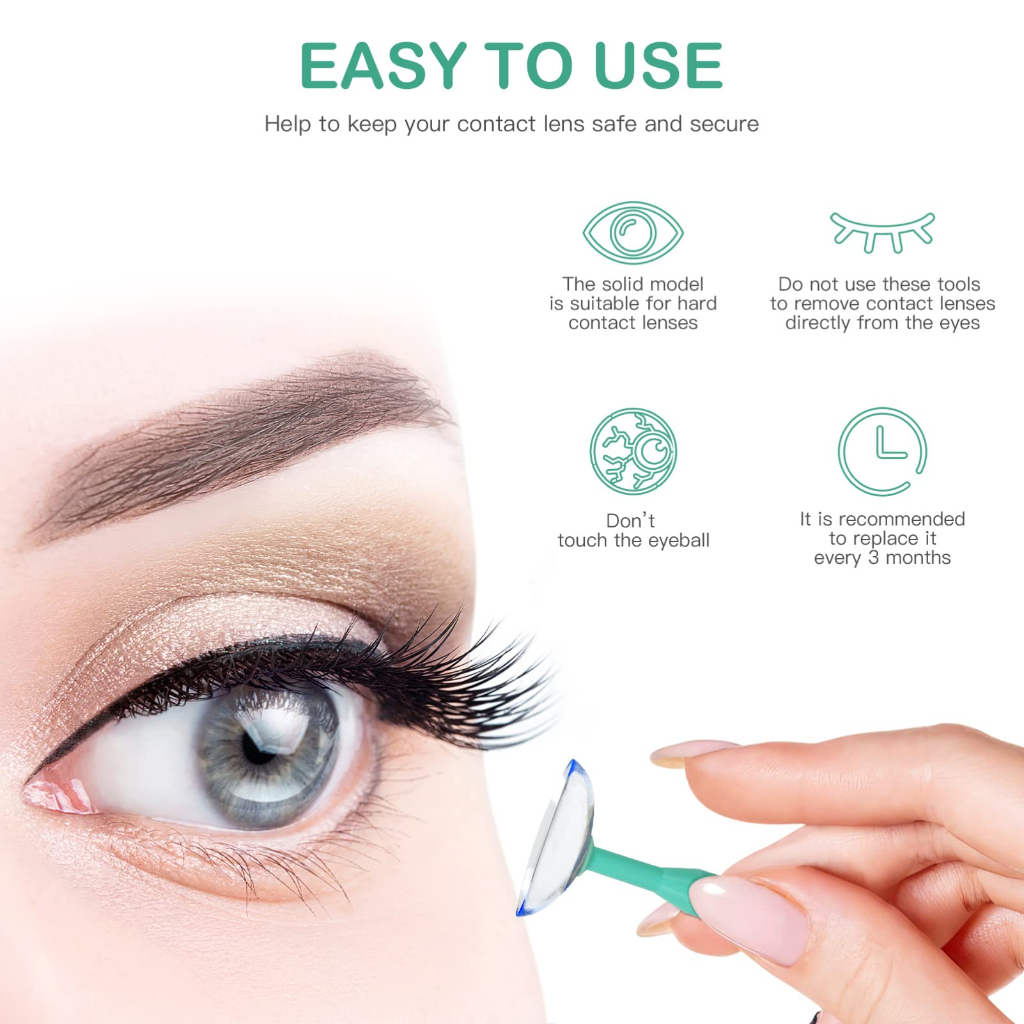 Contact Lens Remover Alat Pasang Pencabut Lensa Kontak RGP Lens(Rigid Gas Permeable) Contact Lens Soft Lens Suction Stick Suck Cup