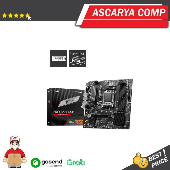 MSI PRO B650M-P (AM5, AMD B650, DDR5, USB3.2 Type-C, SATA3)