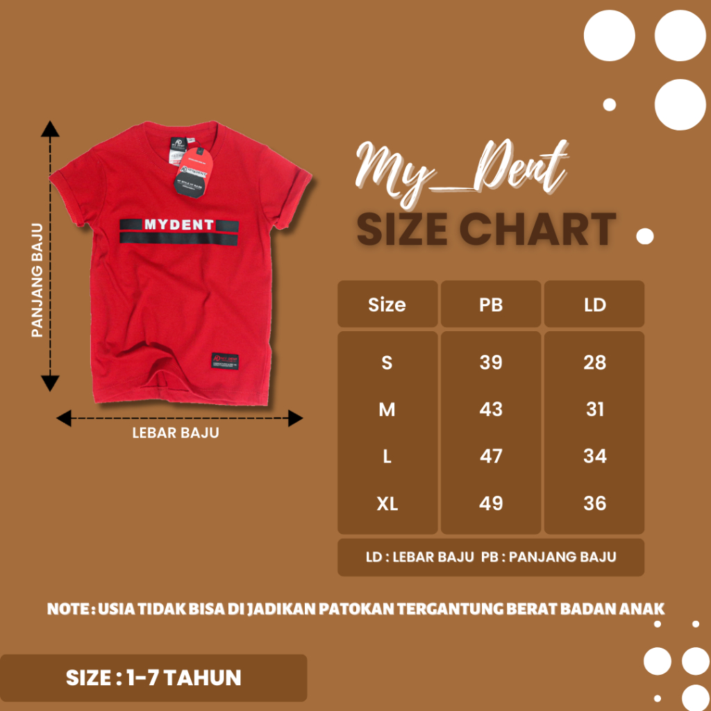 Mydent Baju Kaos Distro Anak Laki Laki Umur 1-7 Tahun Bahan Cotton